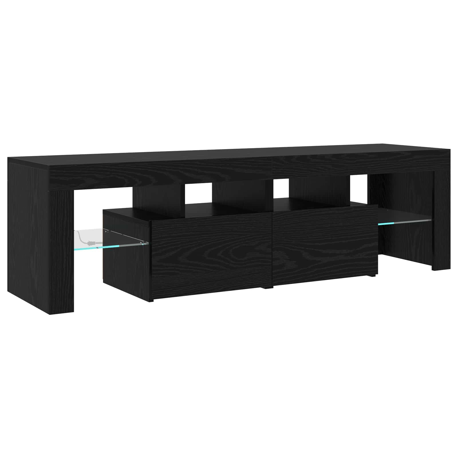 TV ormar 3 pcs Crni hrast 290 x 36,5 x 40 cm Konstruirano drvo