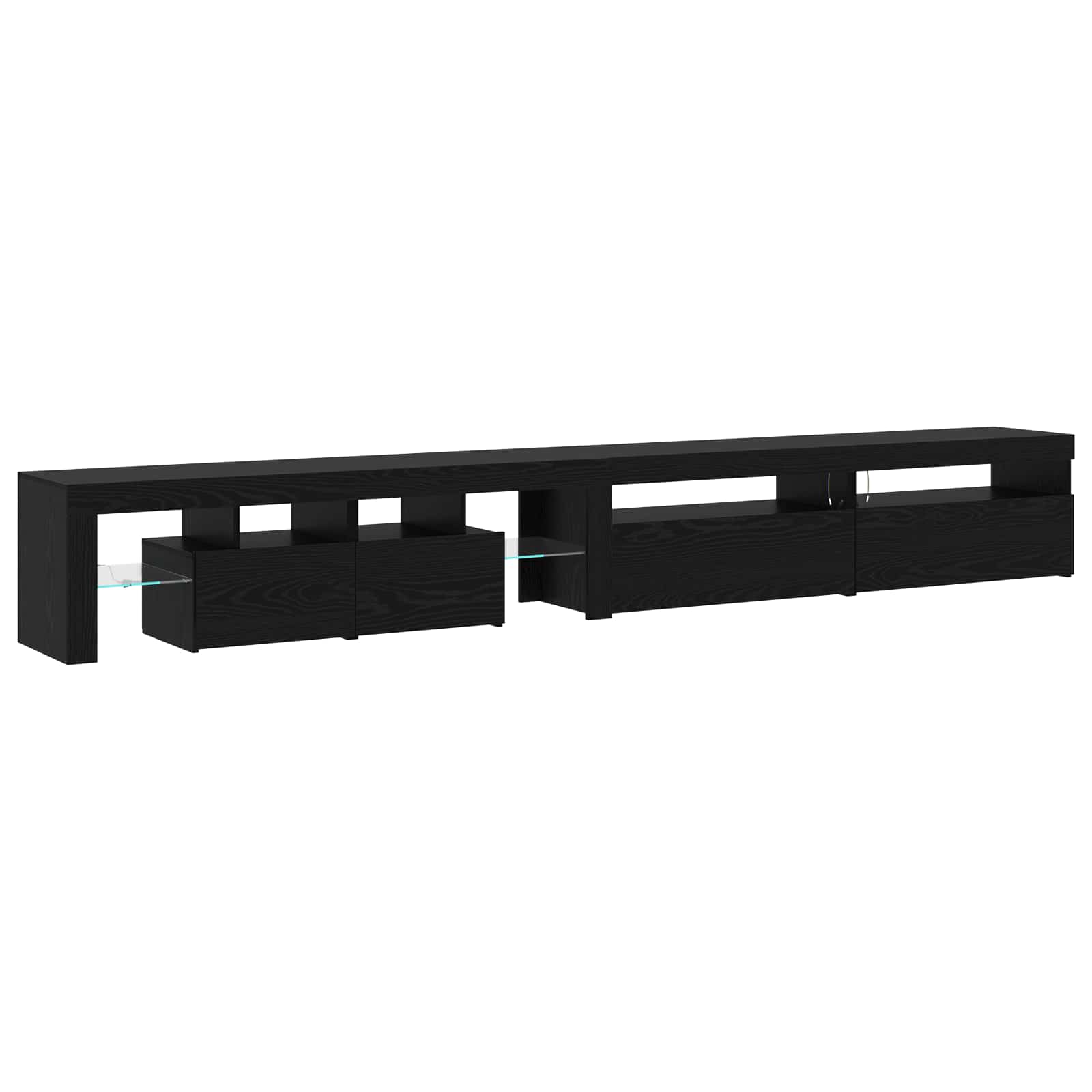 TV ormar 3 pcs Crni hrast 290 x 36,5 x 40 cm Konstruirano drvo