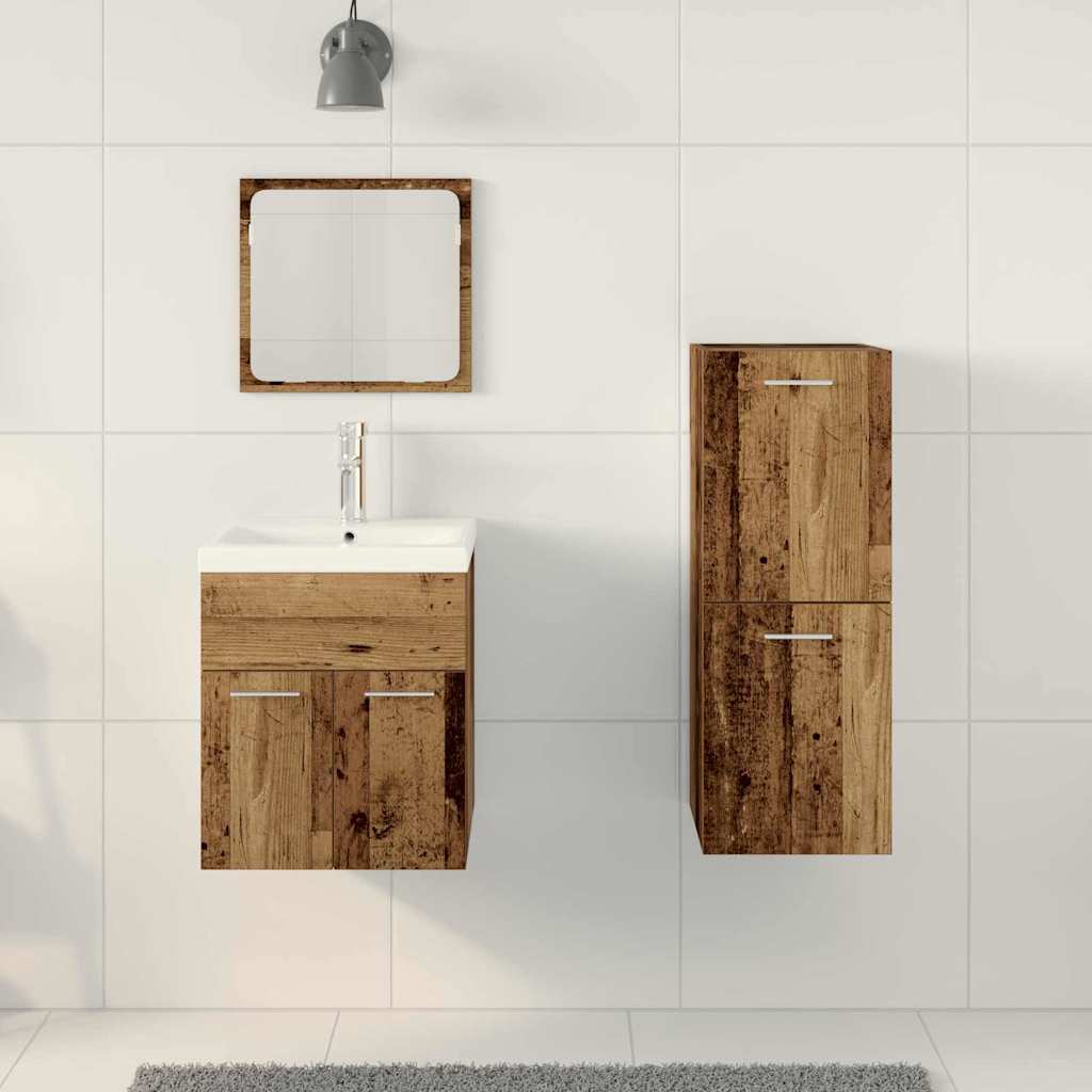 Set namještaja za kupaonicu 3 kom. Staro drvo 41 x 38,5 x 46 cm
