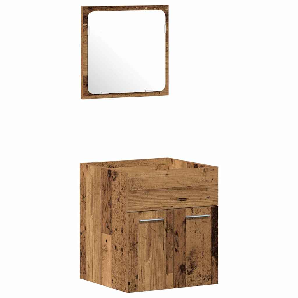 Set namještaja za kupaonicu 3 kom. Staro drvo 41 x 38,5 x 46 cm