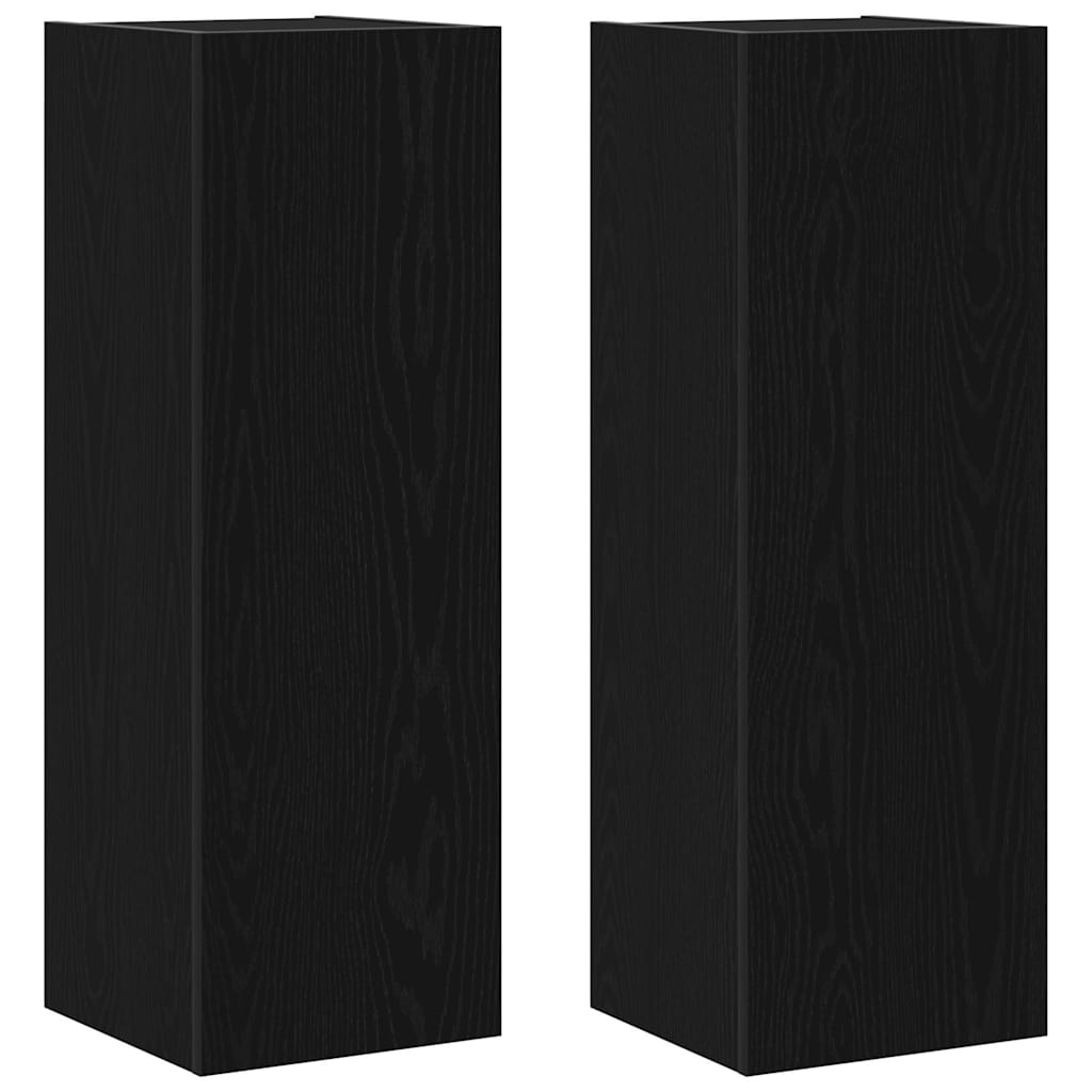 Set TV komoda Zidne 8 pcs Crni hrast 100 x 30 x 30 cm
