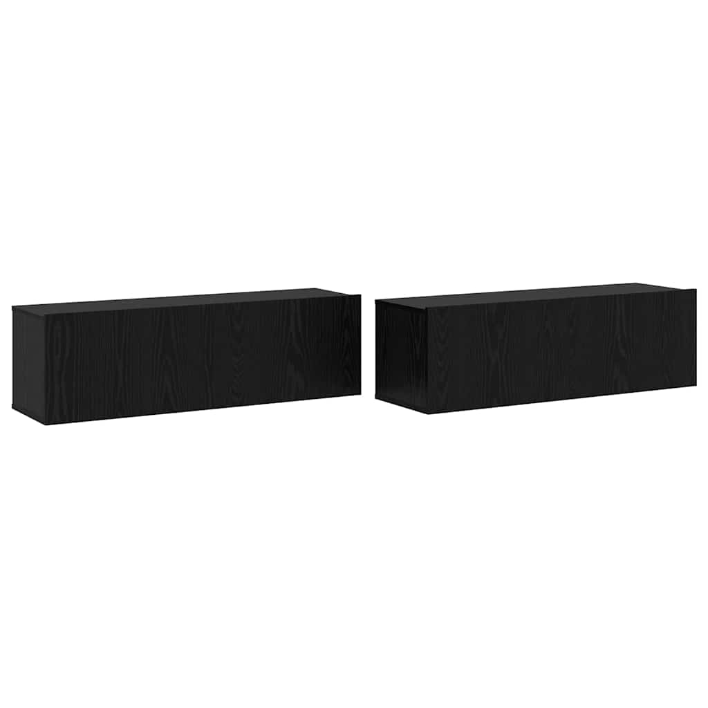 Set TV komoda Zidne 8 pcs Crni hrast Konstruirano drvo