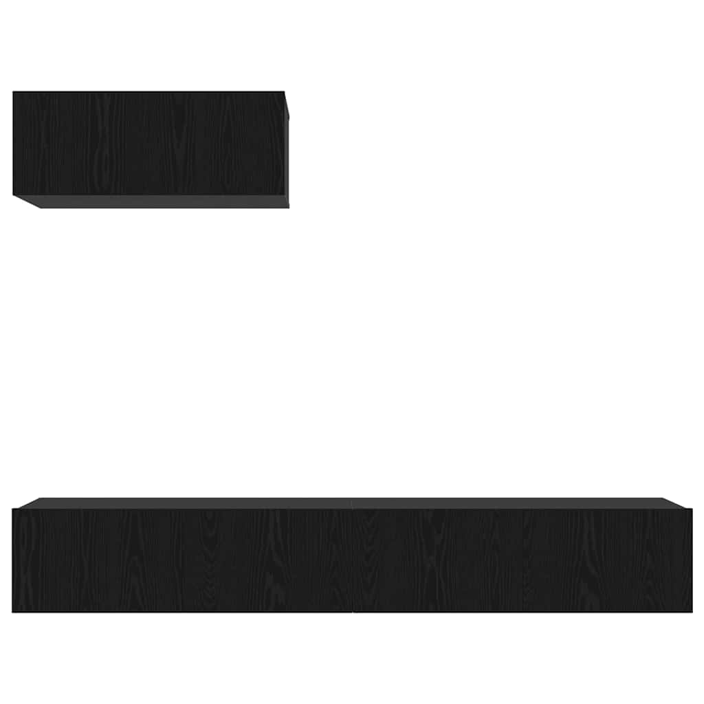 Set TV komoda Zidne 3 pcs Crni hrast Konstruirano drvo