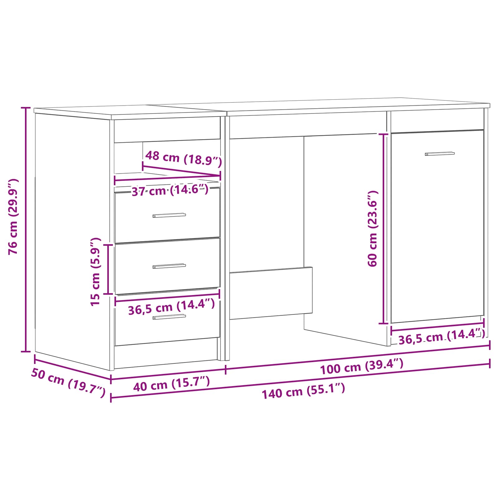 Stol 2 pcs Crni hrast 140 x 50 x 76 cm Konstruirano drvo