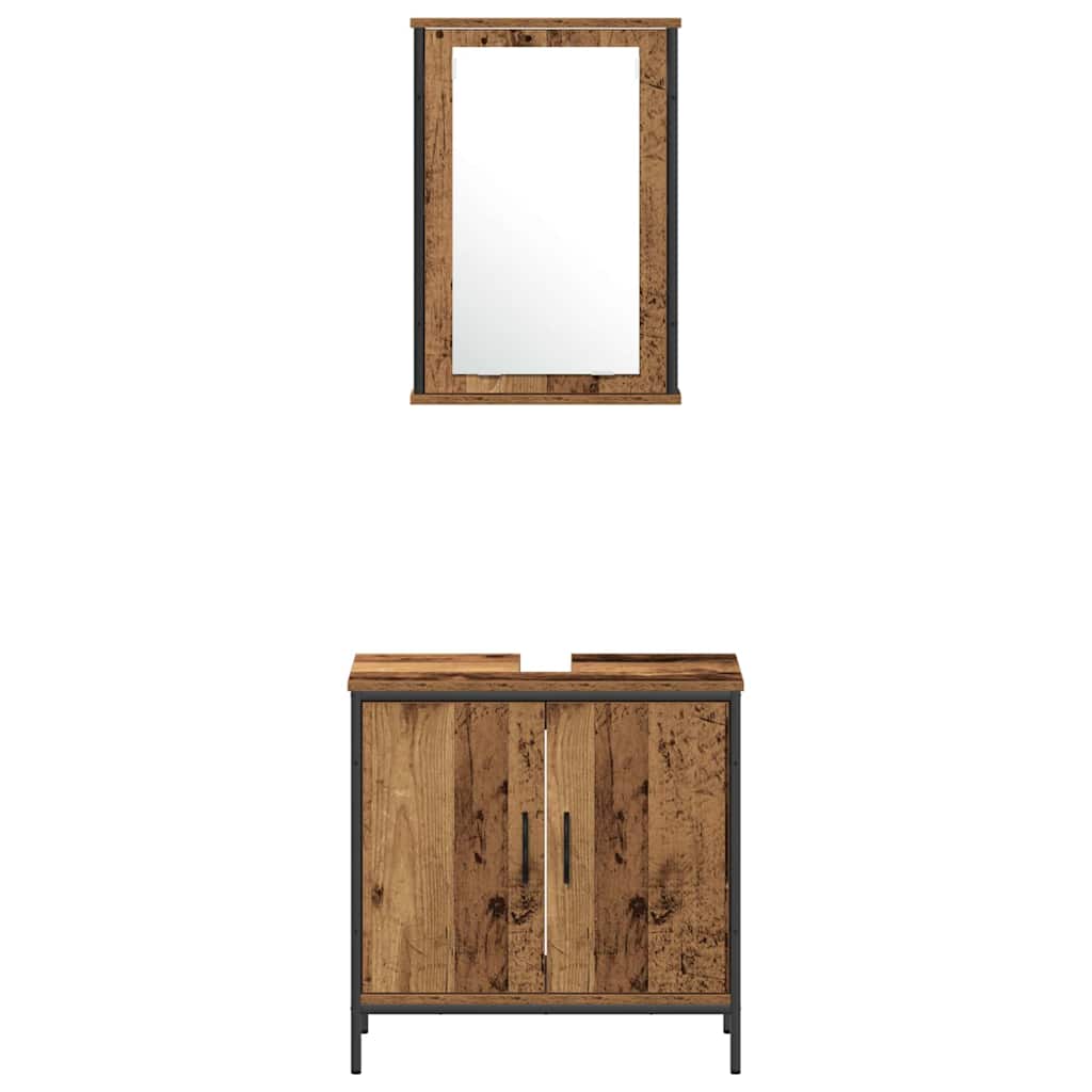 Set namještaja za kupaonicu 3 pcs Smeđa 33 x 33 x 120.5 cm