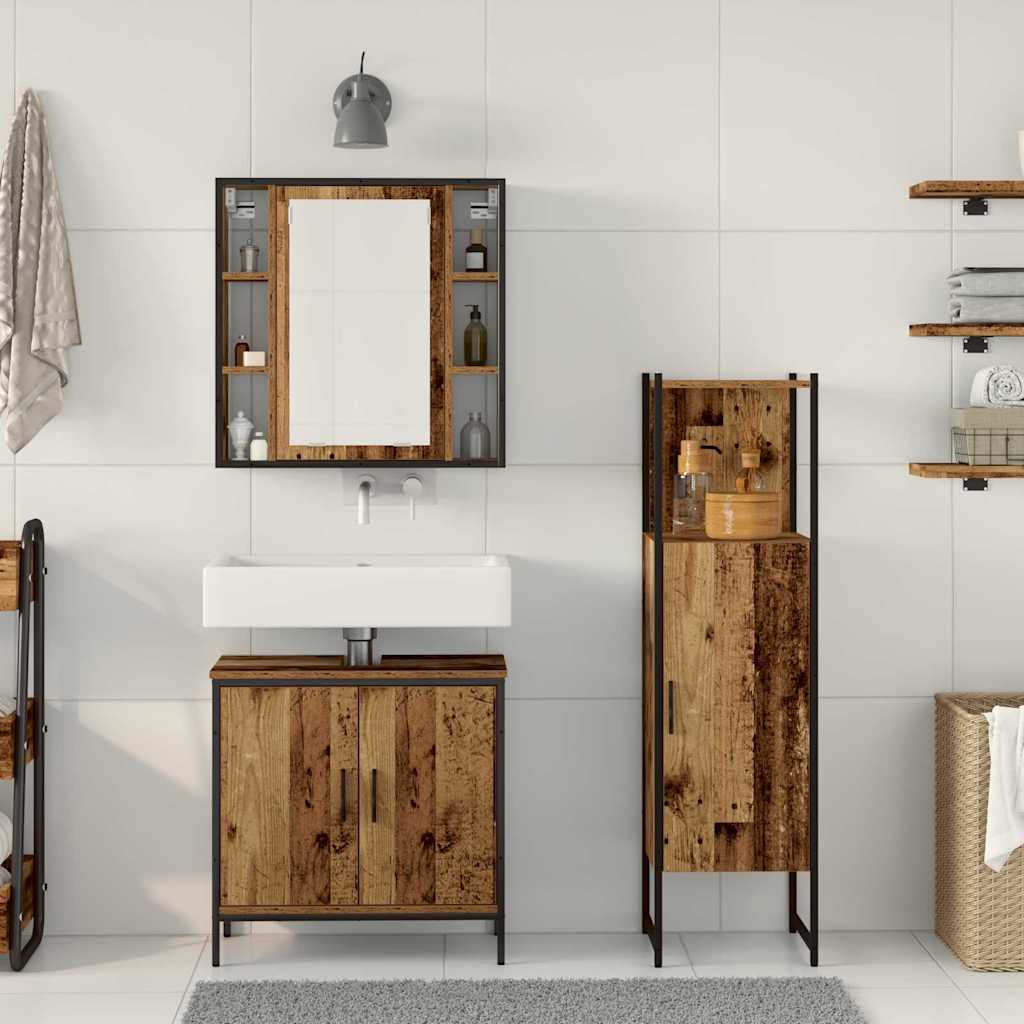 Set namještaja za kupaonicu Zidne 3 pcs Smeđa Konstruirano drvo