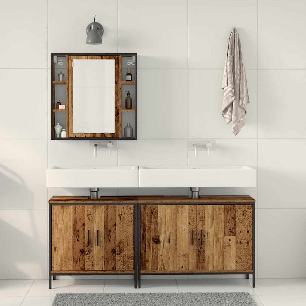 Set namještaja za kupaonicu Zidne 3 pcs Smeđa Konstruirano drvo