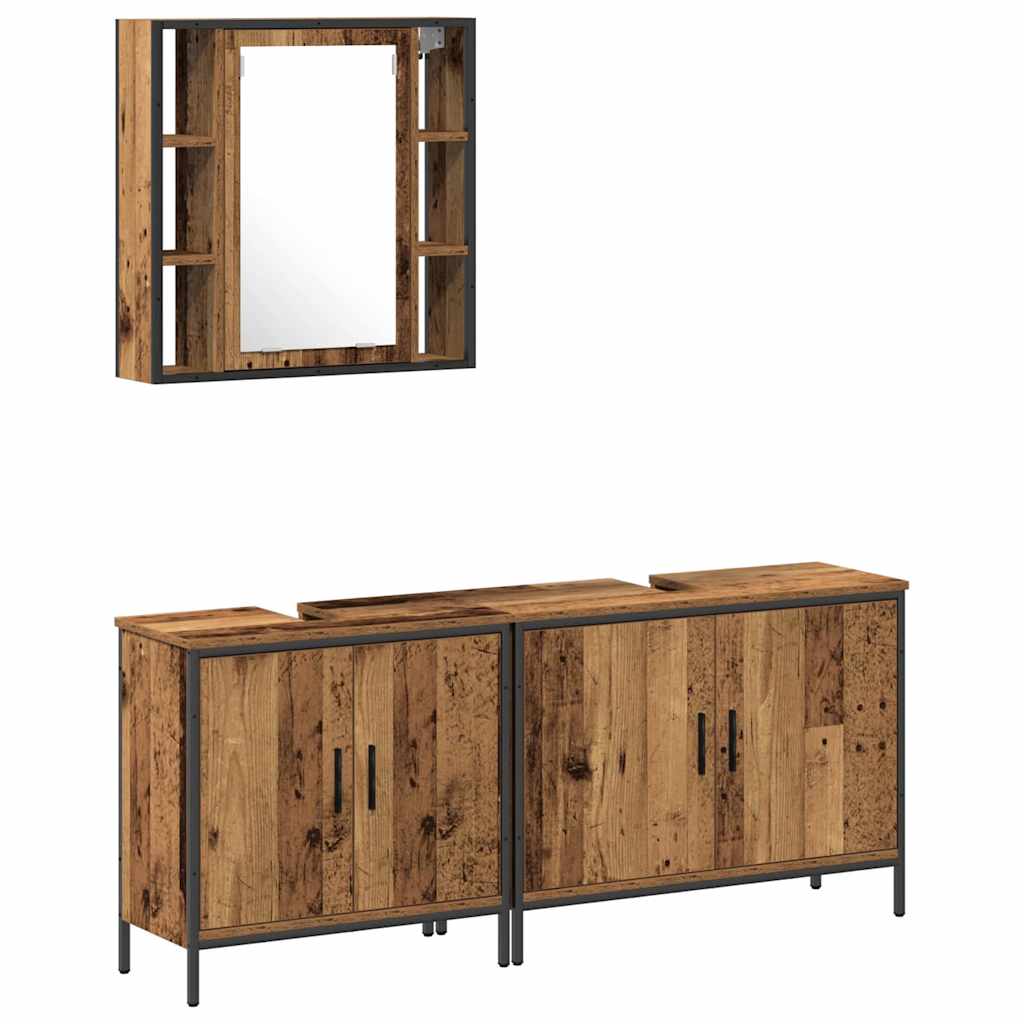 Set namještaja za kupaonicu Zidne 3 pcs Smeđa Konstruirano drvo