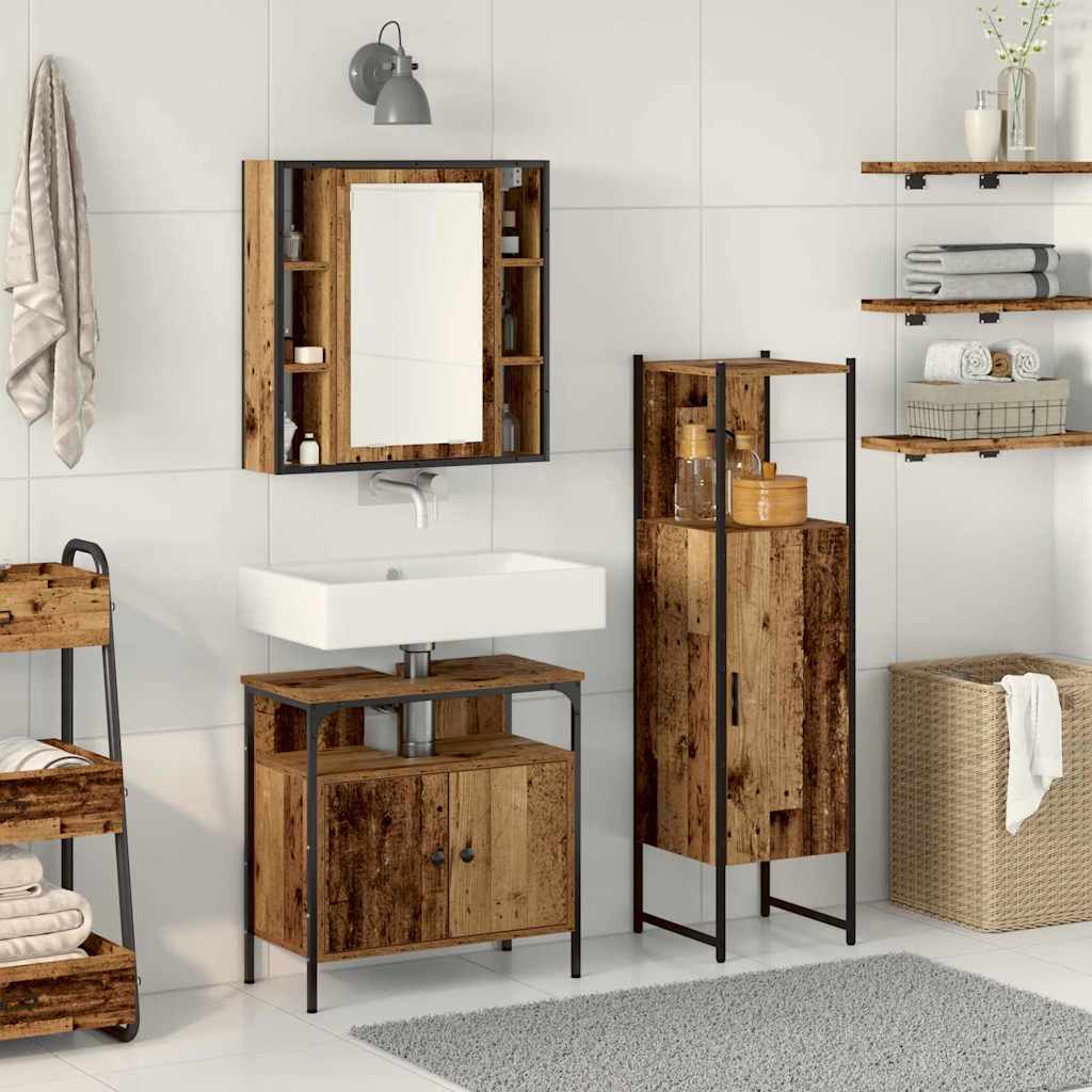Set namještaja za kupaonicu Zidne 3 pcs Smeđa Konstruirano drvo