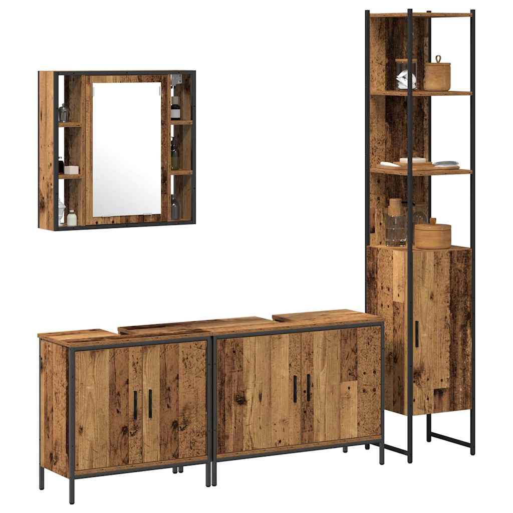 Set namještaja za kupaonicu Zidne 4 pcs Smeđa Konstruirano drvo