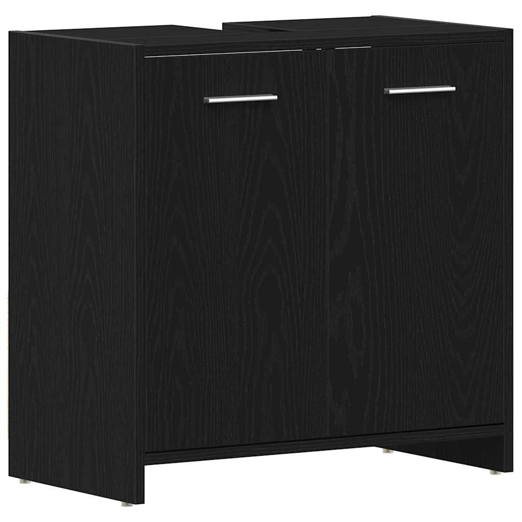 Set namještaja za kupaonicu 4 pcs Crni hrast Konstruirano drvo