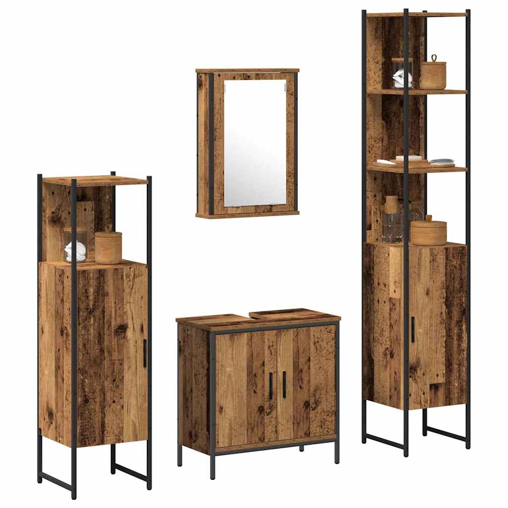 Set namještaja za kupaonicu Zidne 4 pcs Smeđa Konstruirano drvo