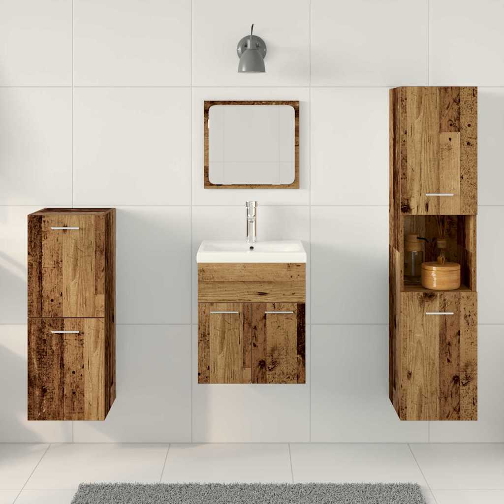 Set namještaja za kupaonicu 4 kom. Staro drvo 41 x 38,5 x 46 cm