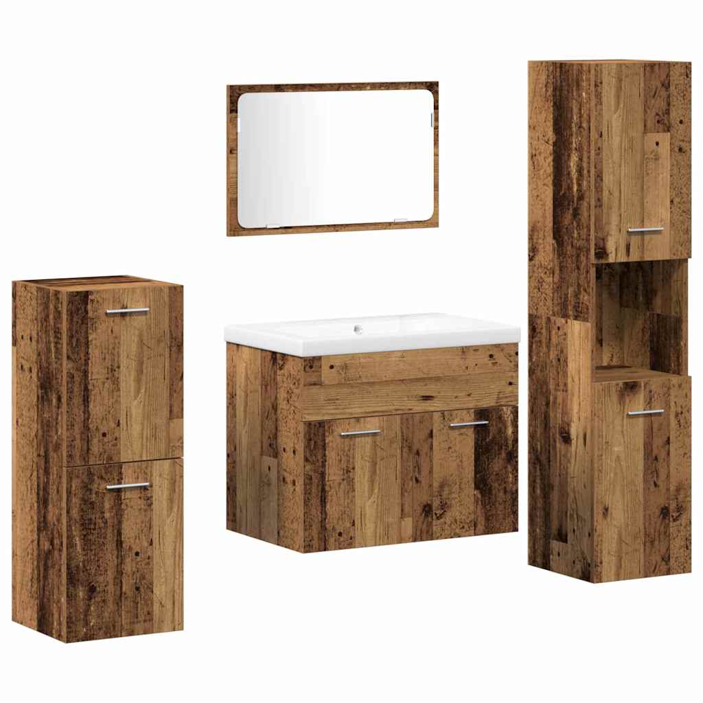 Set namještaja za kupaonicu 5 kom. Smeđa 60 x 38,5 x 46 cm