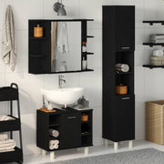 Set namještaja za kupaonicu Zidne 3 pcs Crna 30 x 30 x 179,5 cm