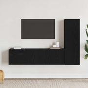 Set TV komoda Zidne 3 pcs Crni hrast 130,5 x 30 x 140 cm