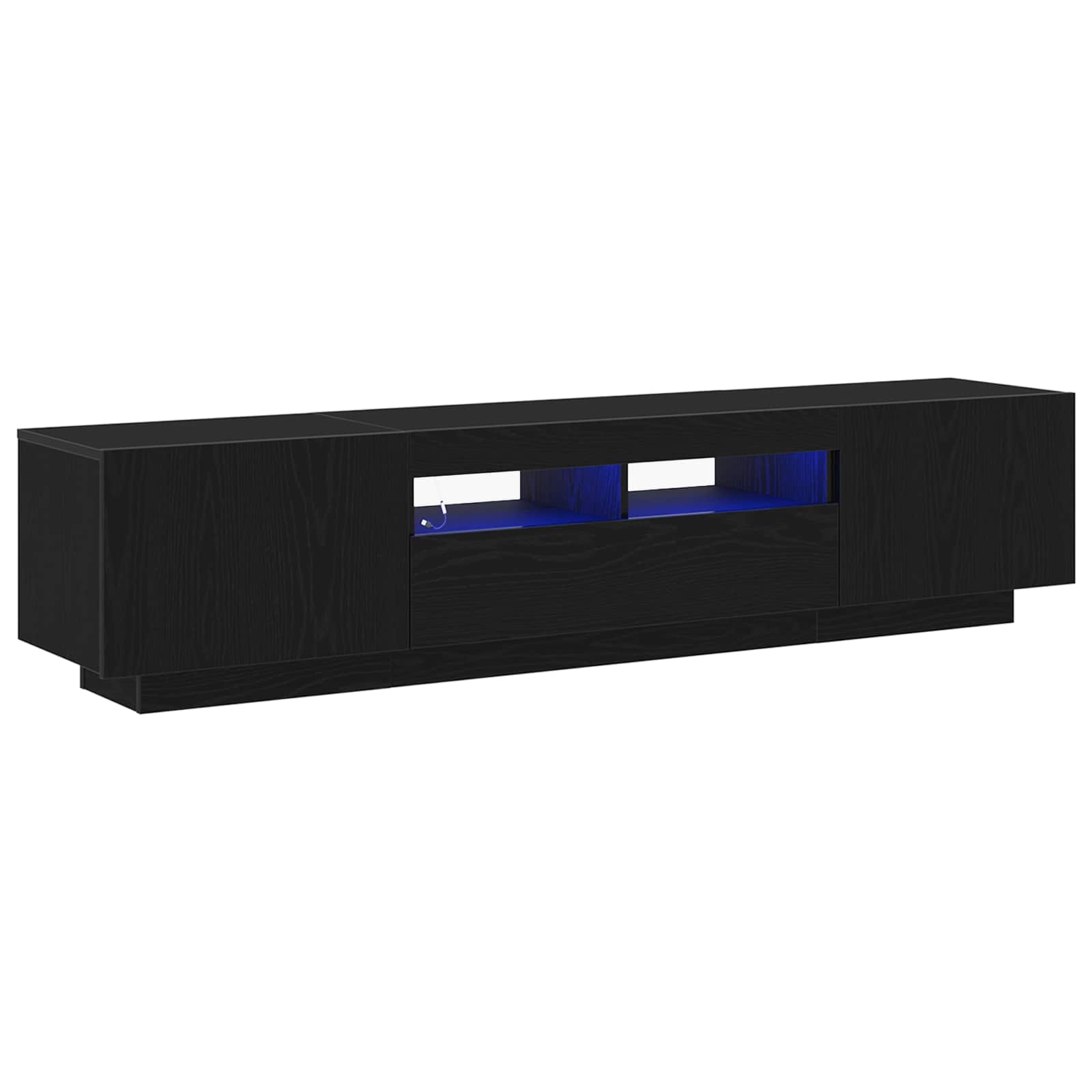 Set TV komoda 2 pcs Crna 180 x 35 x 40 cm Konstruirano drvo