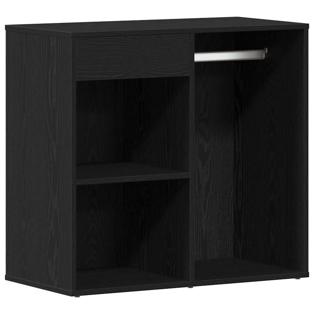 Set stola za oblačenje s LED 4 pcs Crni hrast Konstruirano drvo