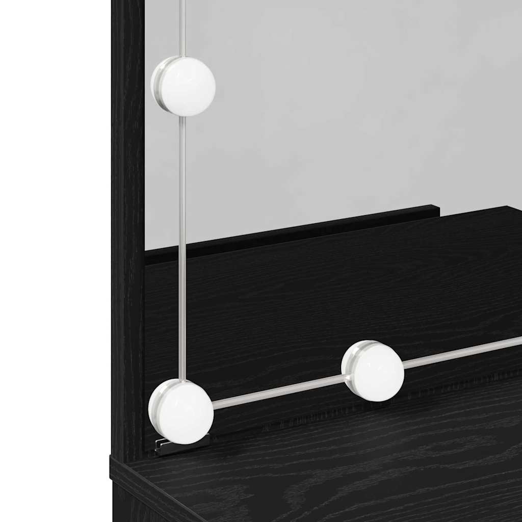 LED Set Toaletnog Stola 2 pcs Crni hrast Konstruirano drvo