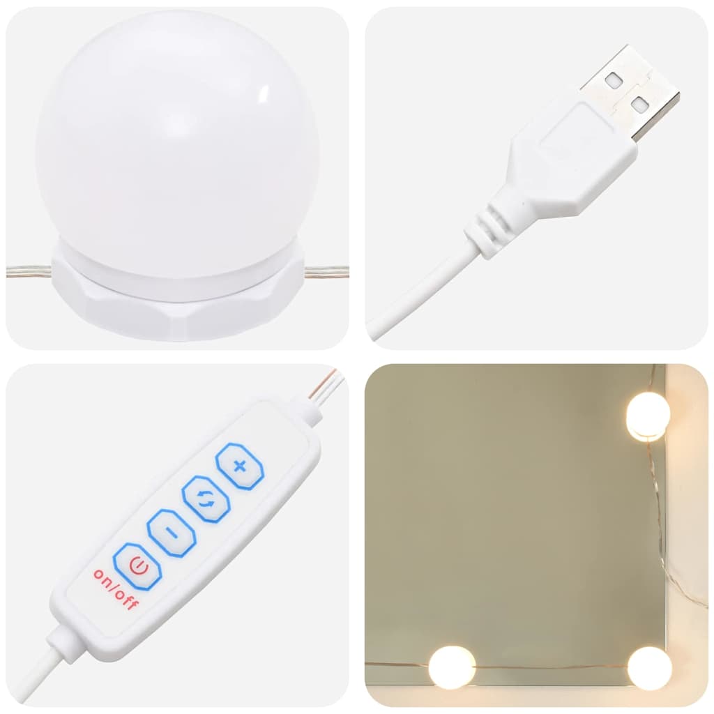 LED Set Toaletnog Stola 2 pcs Crni hrast Konstruirano drvo