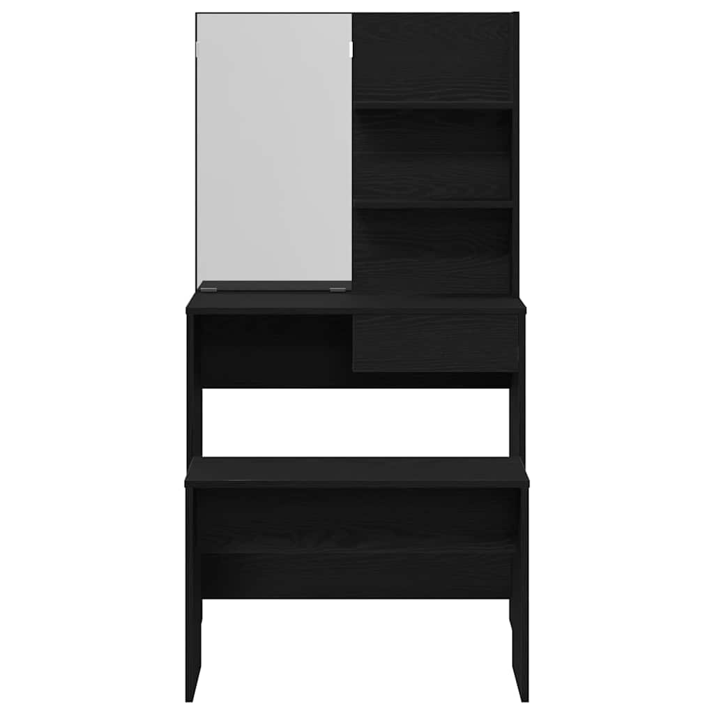 Set toaletnog stolića 2 pcs Crni hrast Konstruirano drvo