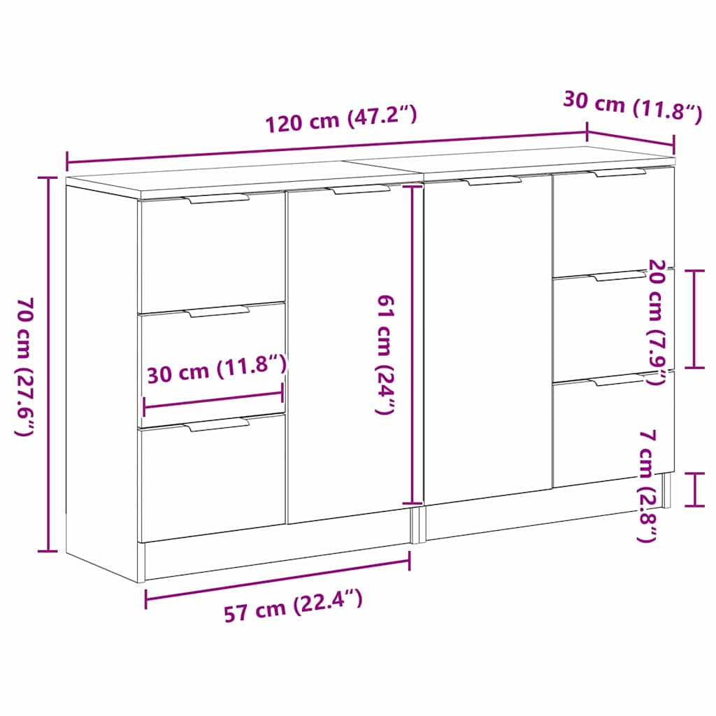 Kreveta Crni hrast 120 x 30 x 70 cm Konstruirano drvo