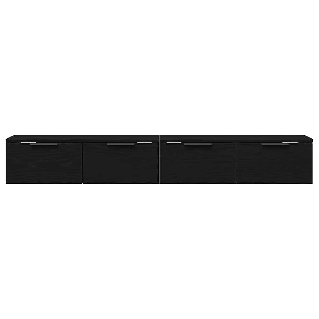 Kabinetski zidni s ladicama 2 pcs Crni hrast 68 x 30 x 20 cm