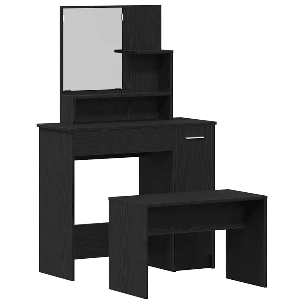 Set toaletnog stolića 2 pcs Crni hrast Konstruirano drvo