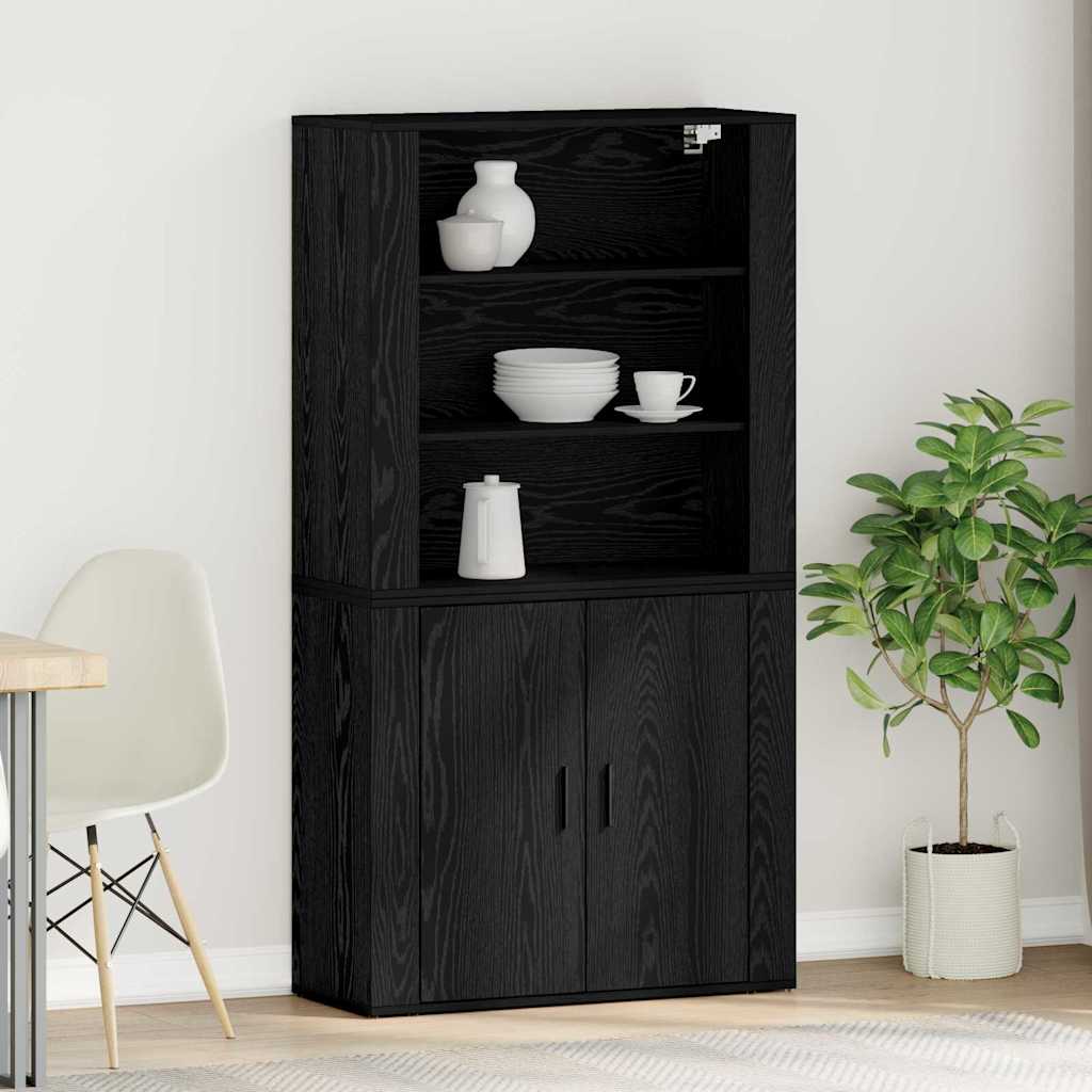 Highboard Crni hrast 80 x 33 x 150 cm Konstruirano drvo
