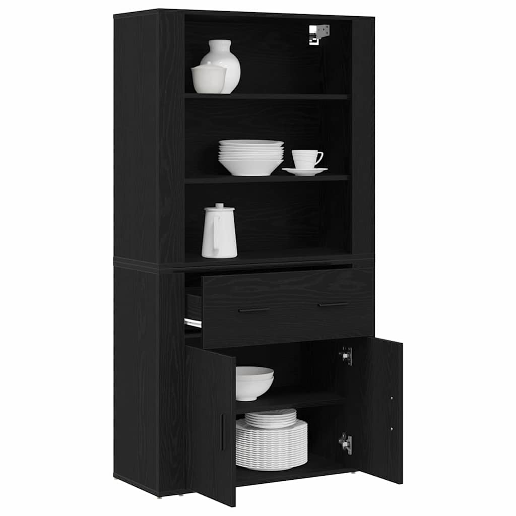 Highboard Crni hrast 80 x 33 x 150 cm Konstruirano drvo