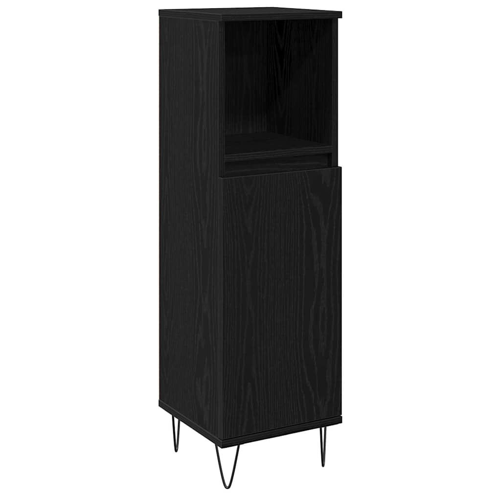 Set namještaja za kupaonicu 3 pcs Crni hrast 30 x 30 x 190 cm