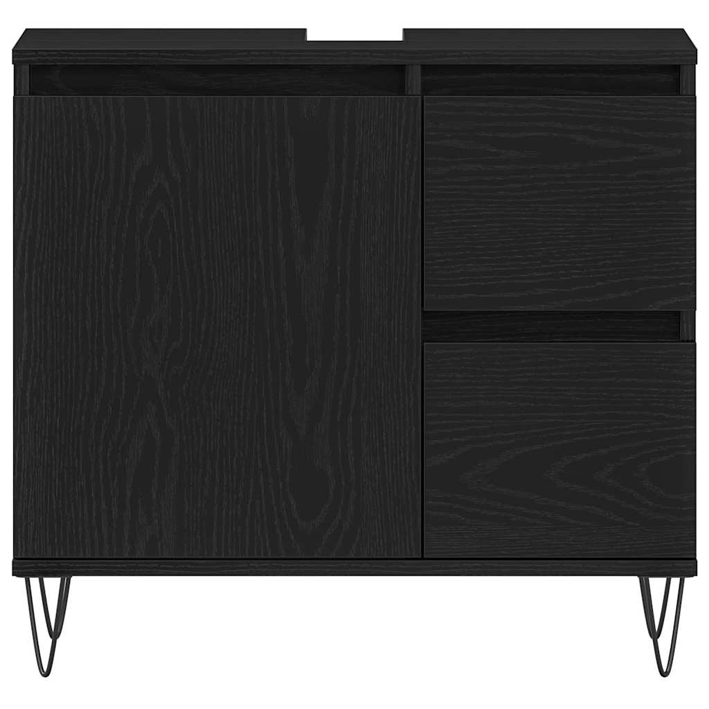 Set namještaja za kupaonicu 3 pcs Crni hrast 30 x 30 x 190 cm
