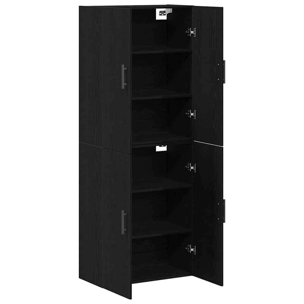 Ormar za montažu na zid 2 pcs Crni hrast 69,5 x 34 x 90 cm