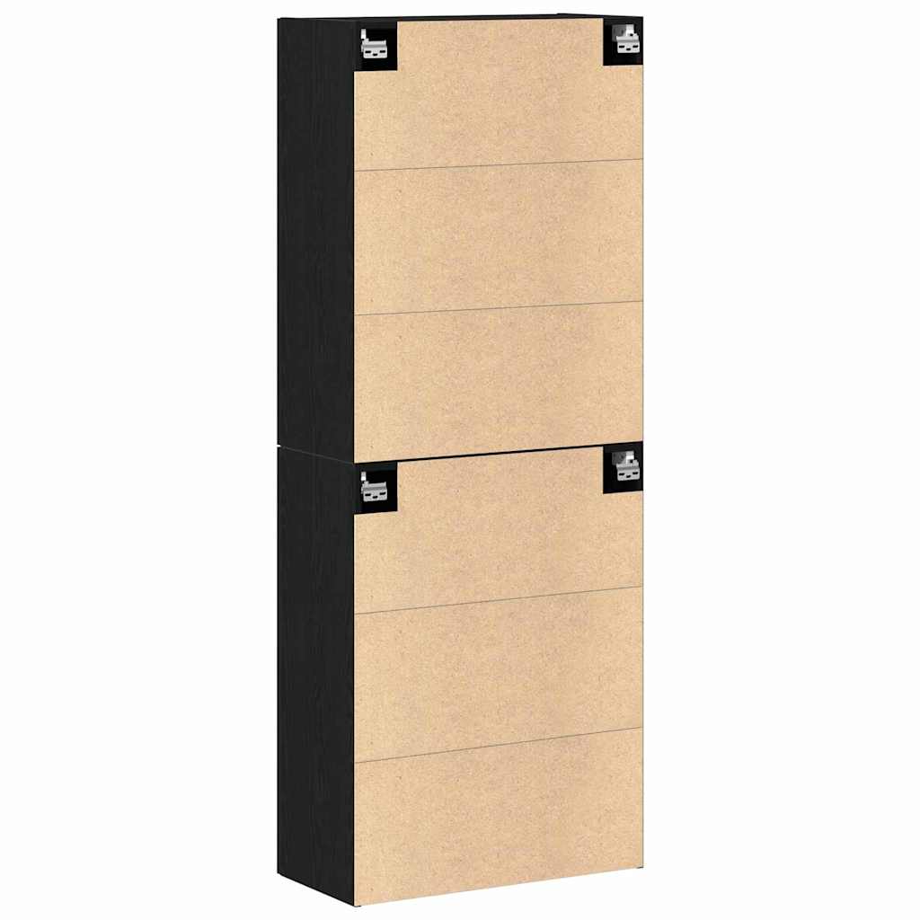 Ormar za montažu na zid 2 kom. Crni hrast 69,5 x 34 x 90 cm