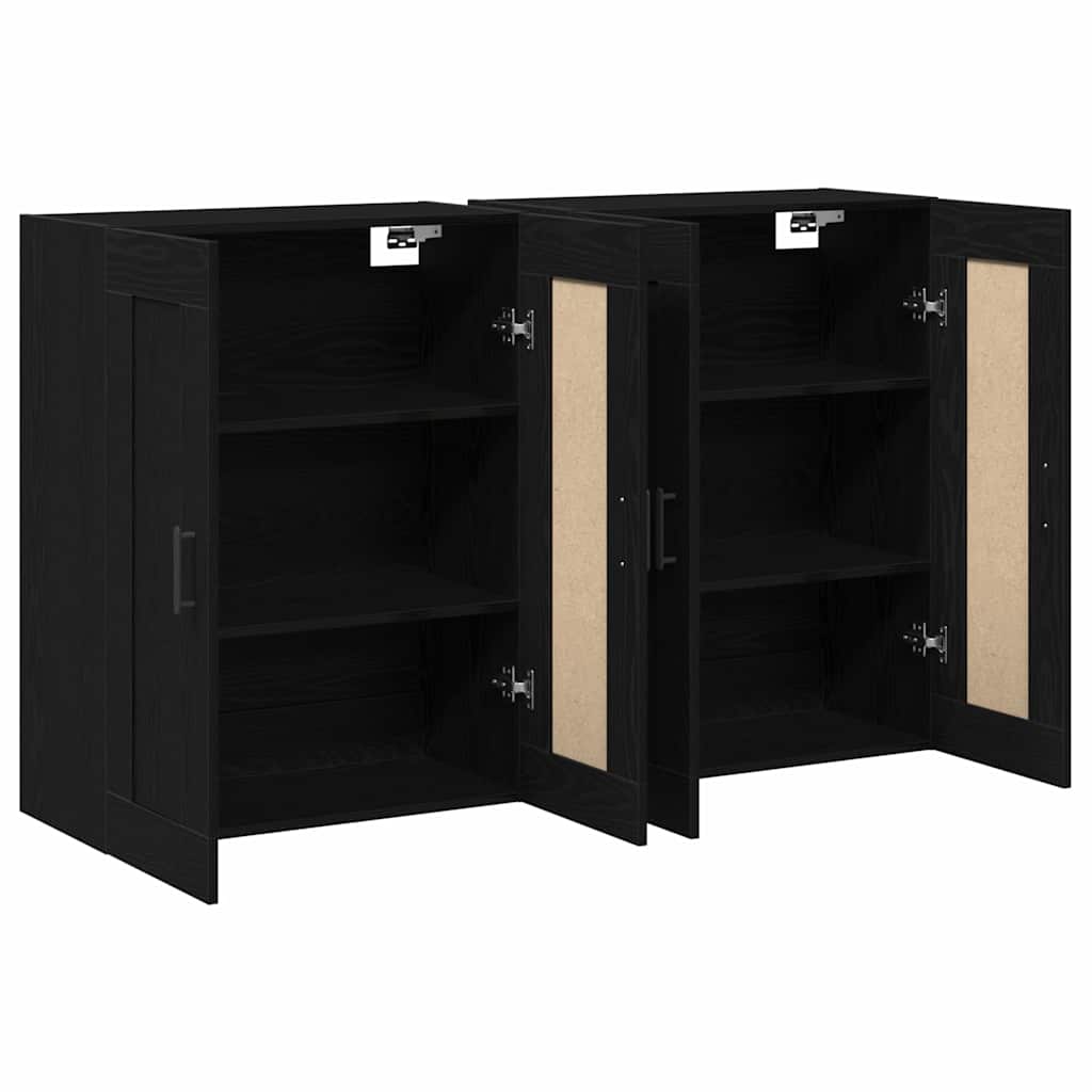 Kabinetski zidni Zidne 2 pcs Crni hrast 69,5 x 34 x 90 cm