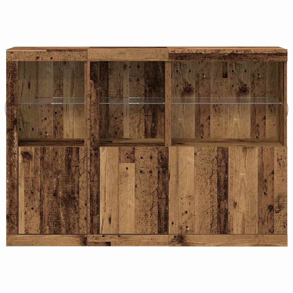 LED komoda Staro drvo 142,5 x 37 x 100 cm Konstruirano drvo