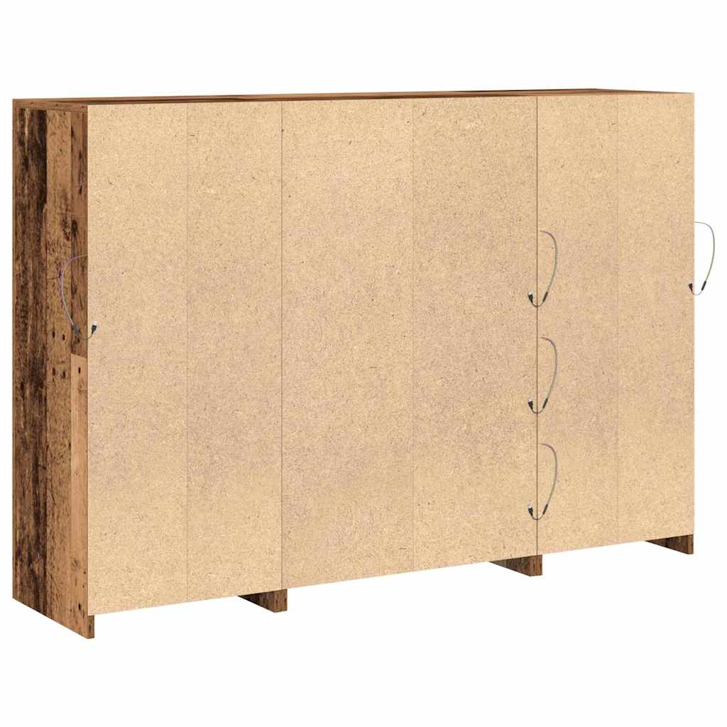 LED komoda Staro drvo 142,5 x 37 x 100 cm Konstruirano drvo