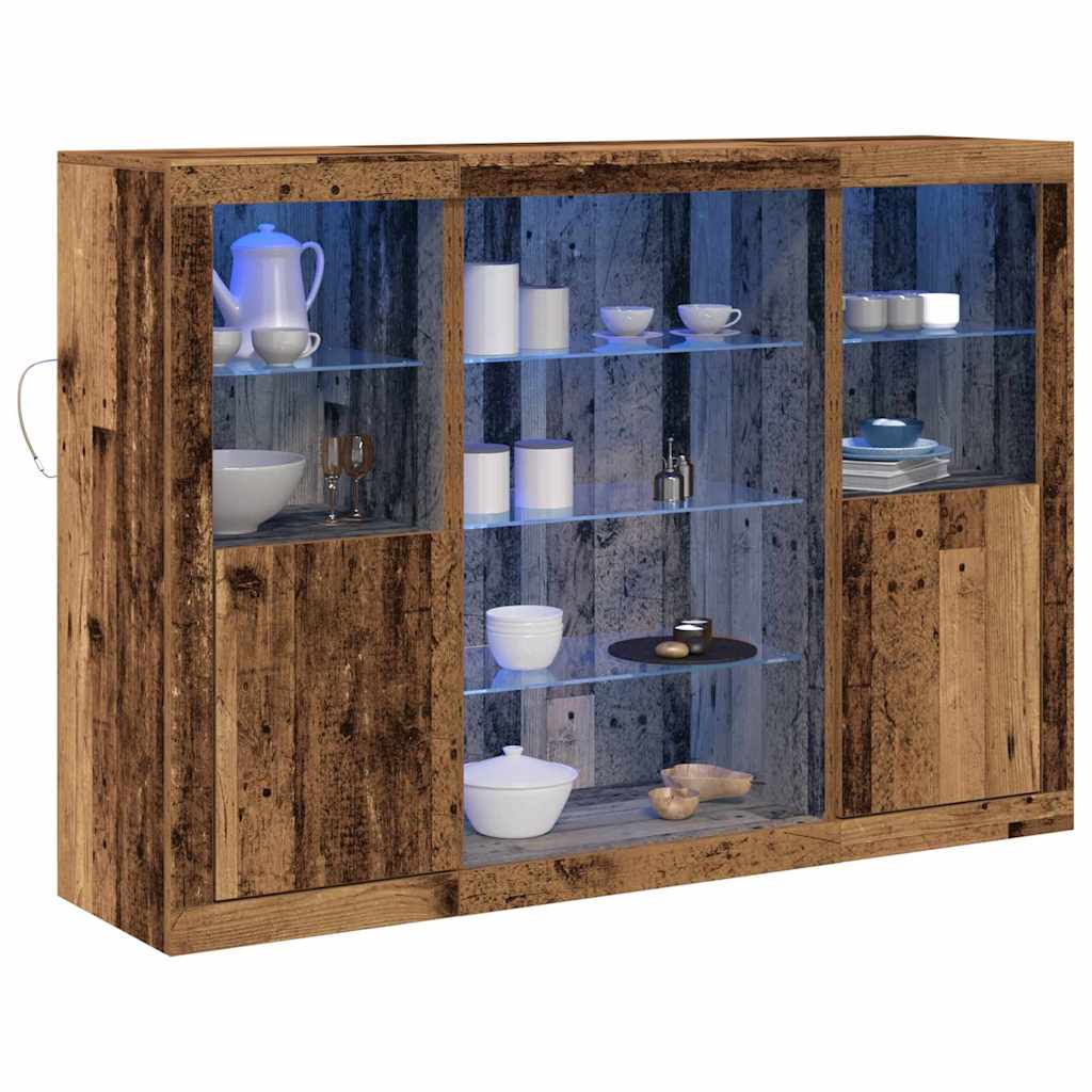 LED komoda Staro drvo 142,5 x 37 x 100 cm Konstruirano drvo