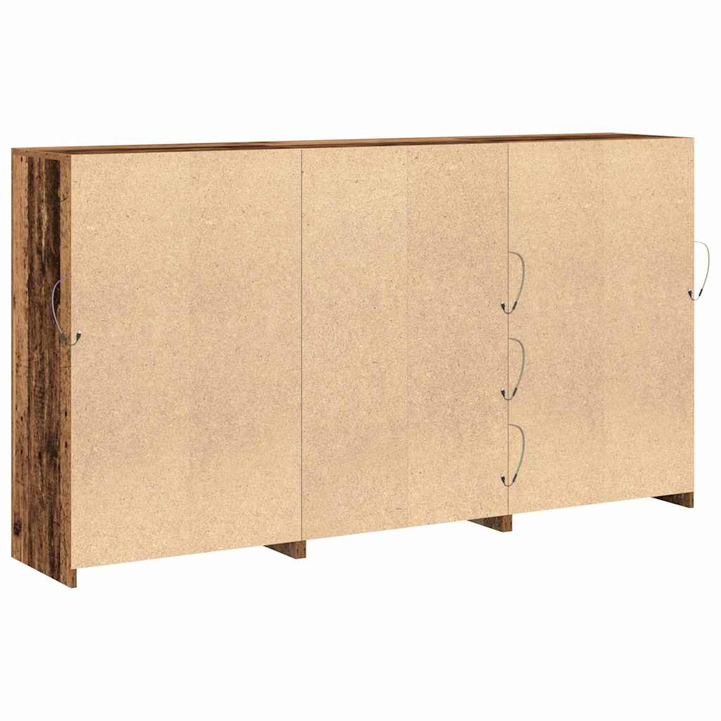 LED komoda 3 pcs Staro drvo 202 x 37 x 100 cm Konstruirano drvo