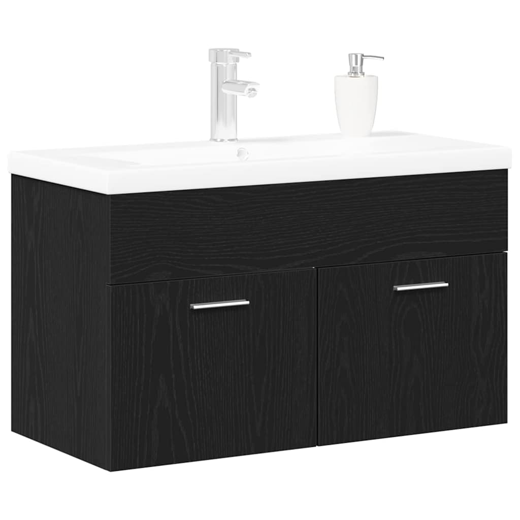 Kupaonski ormar Crni hrast 90 x 38,5 x 46 cm Konstruirano drvo