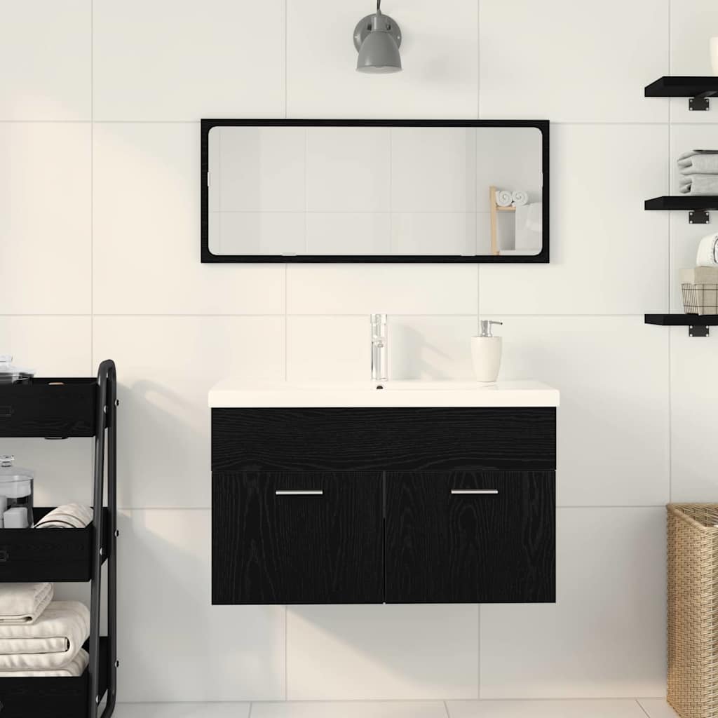 Kupaonski ormar Crni hrast 80 x 38,5 x 46 cm Konstruirano drvo
