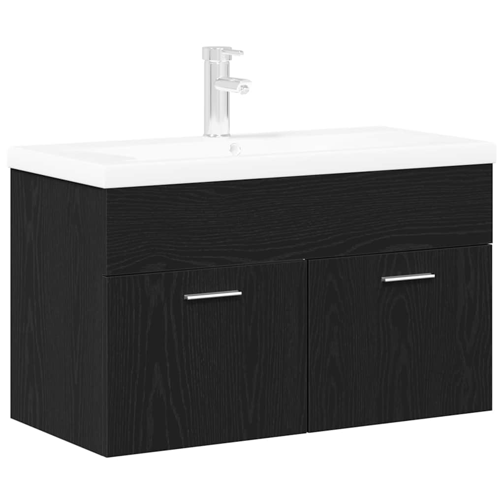 Kupaonski ormar Crni hrast 80 x 38,5 x 46 cm Konstruirano drvo