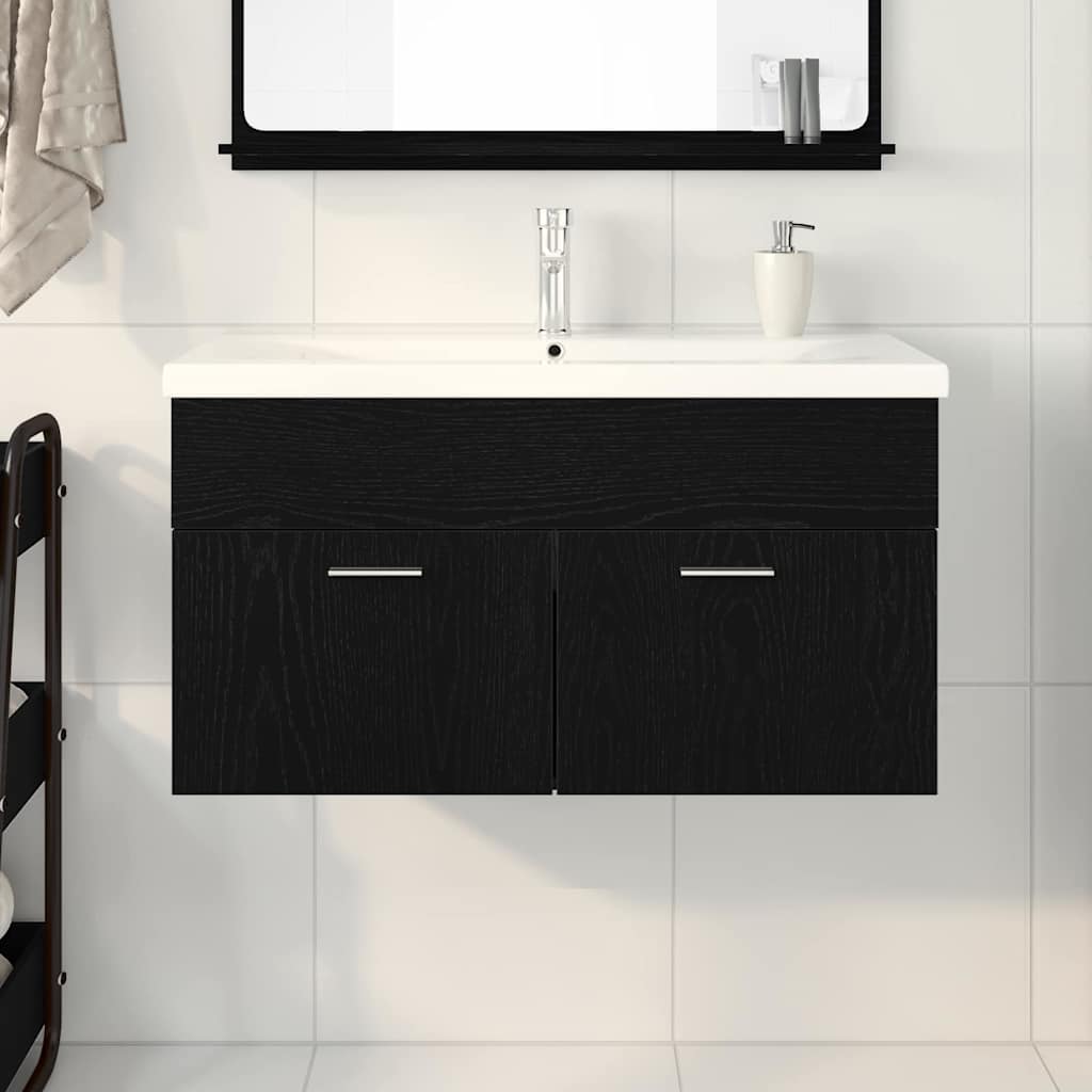 Kupaonski ormar Crni hrast 90 x 38,5 x 46 cm Konstruirano drvo