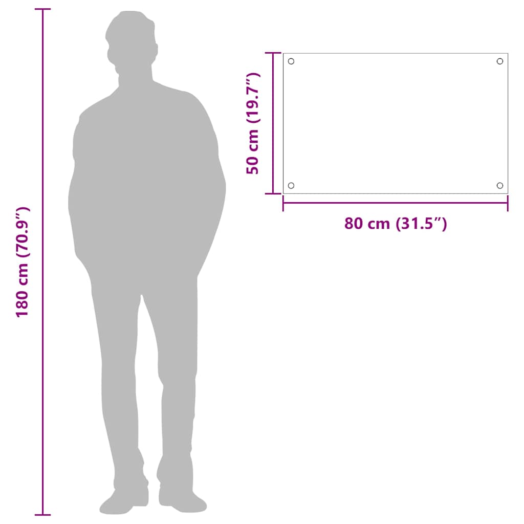 Kuhinjski zid Svijetlo siva 80 x 50 cm Staklo otporno na udarce