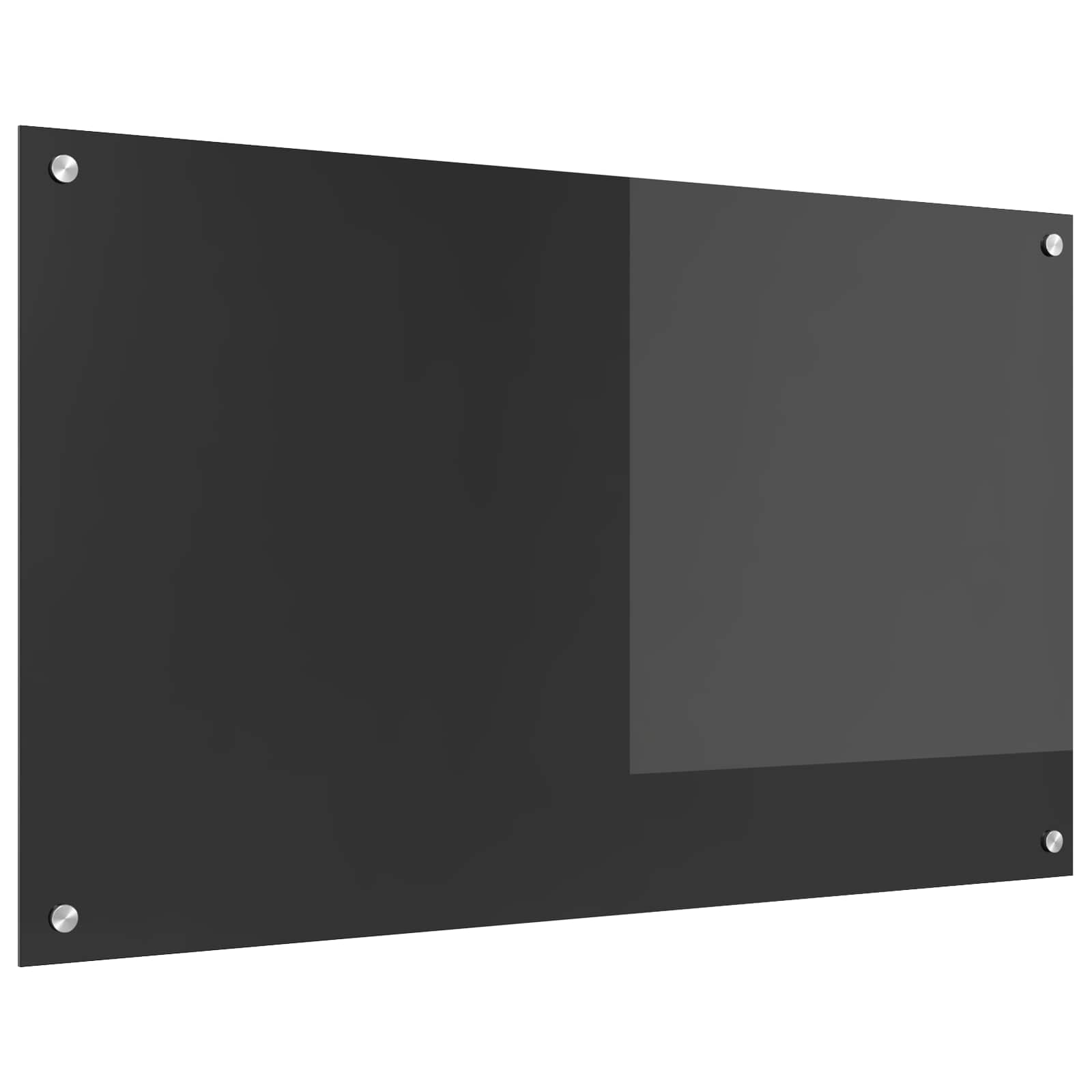 Kuhinjski zid Tamno siva 100 x 60 cm Staklo otporno na udarce