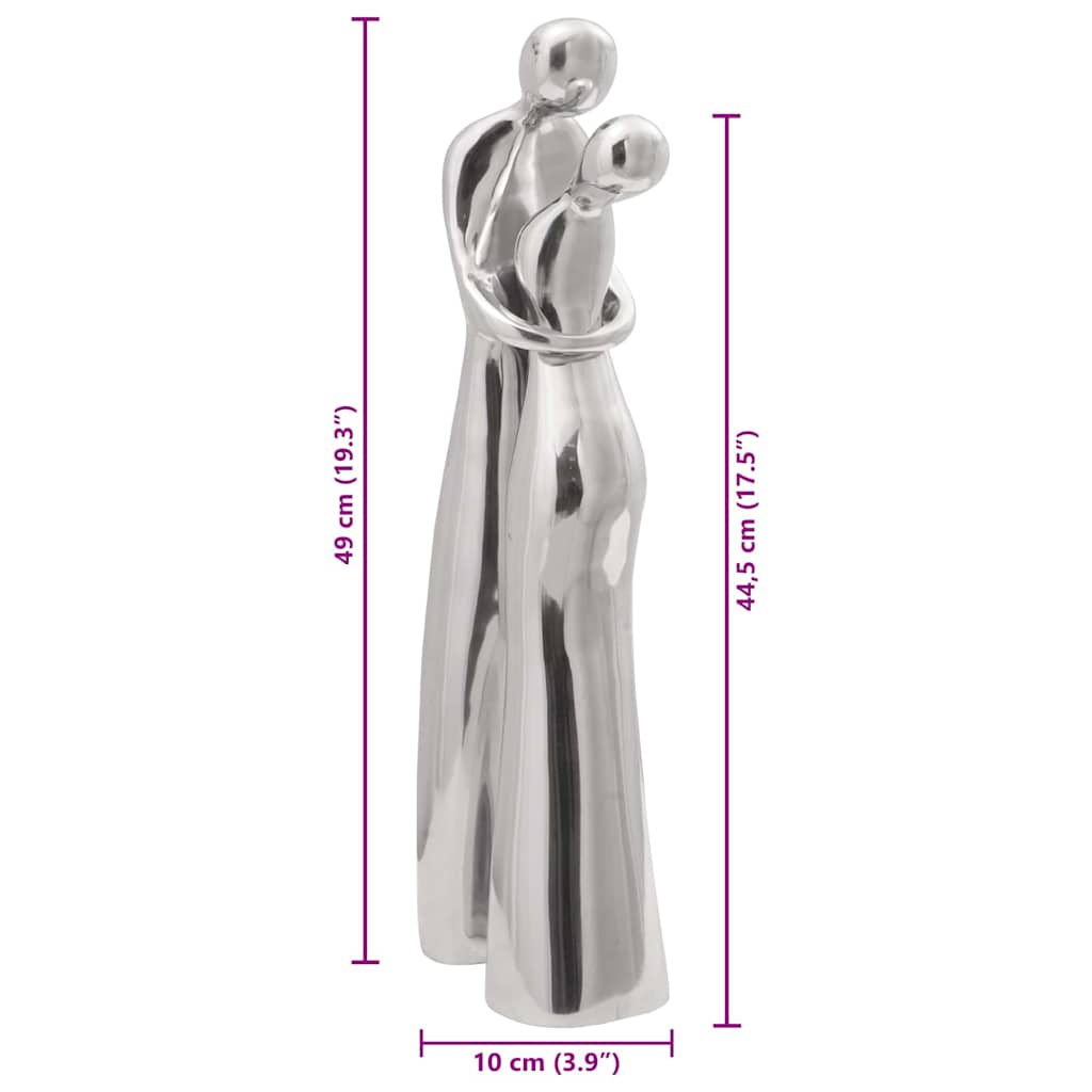 Skulptura Srebrno 10 x 16 x 49 cm Aluminij