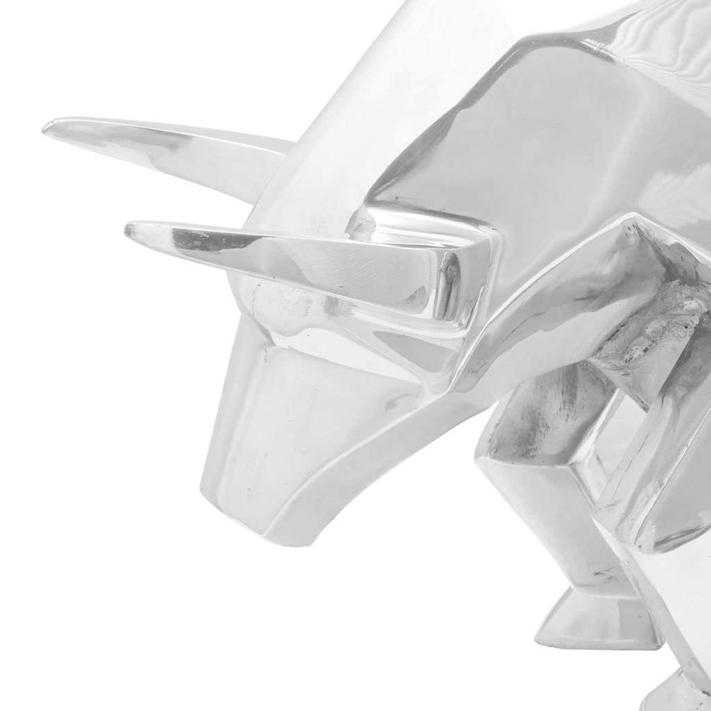 Skulptura bika Srebrno 74 x 23 x 30 cm Aluminij