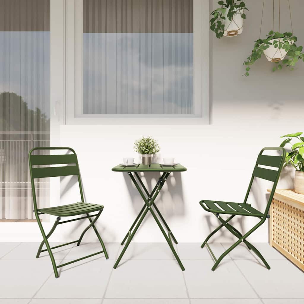 Sklopiva stolica za vrt 2 pcs Zelena 42 x 52 x 82cm