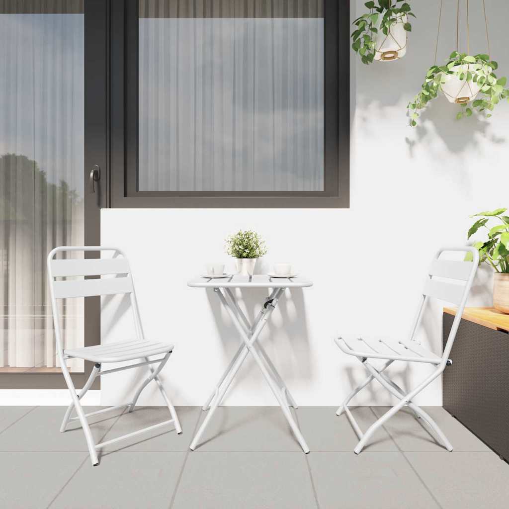 Sklopiva stolica za vrt 2 pcs Bijelo 42 x 52 x 82cm