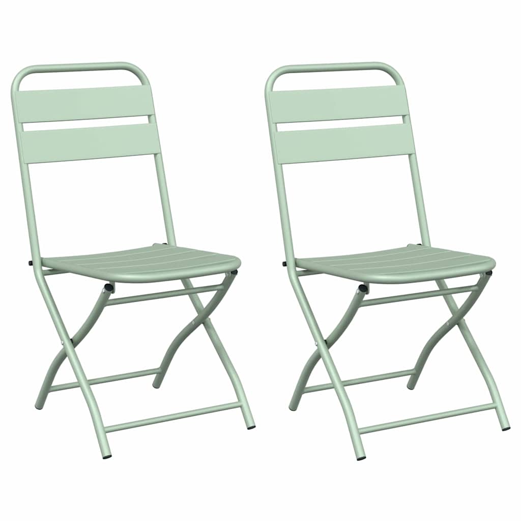 Sklopiva stolica za vrt 2 pcs Svijetla mint boja 42 x 52 x 82cm